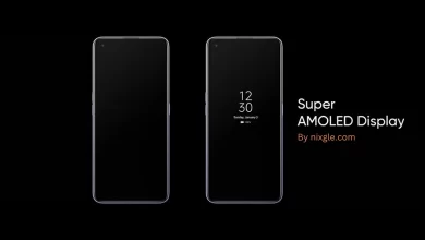 Two smartphones with Super AMOLED displays on a black background. by nixgle.com