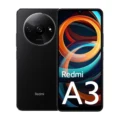 A black Xiaomi Redmi A3 smartphone with Camera.