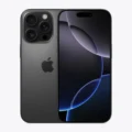 Apple iPhone 16 Pro official image black titanium color.