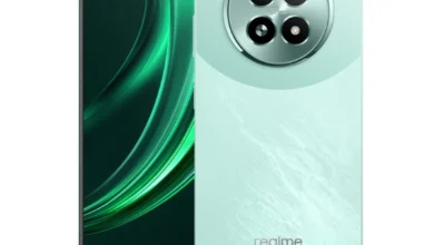 Realme 13 official image speed green color.