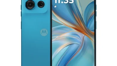 Motorola Moto G75 official Aqua Blue color image.